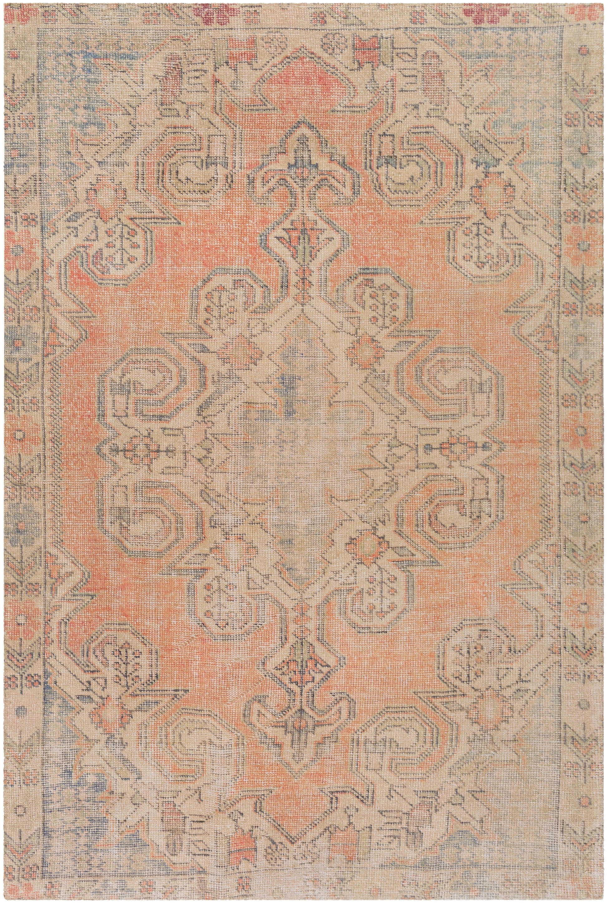 Surya Unique Unq-2307 Peach, Beige, Cream, Lime Area Rug