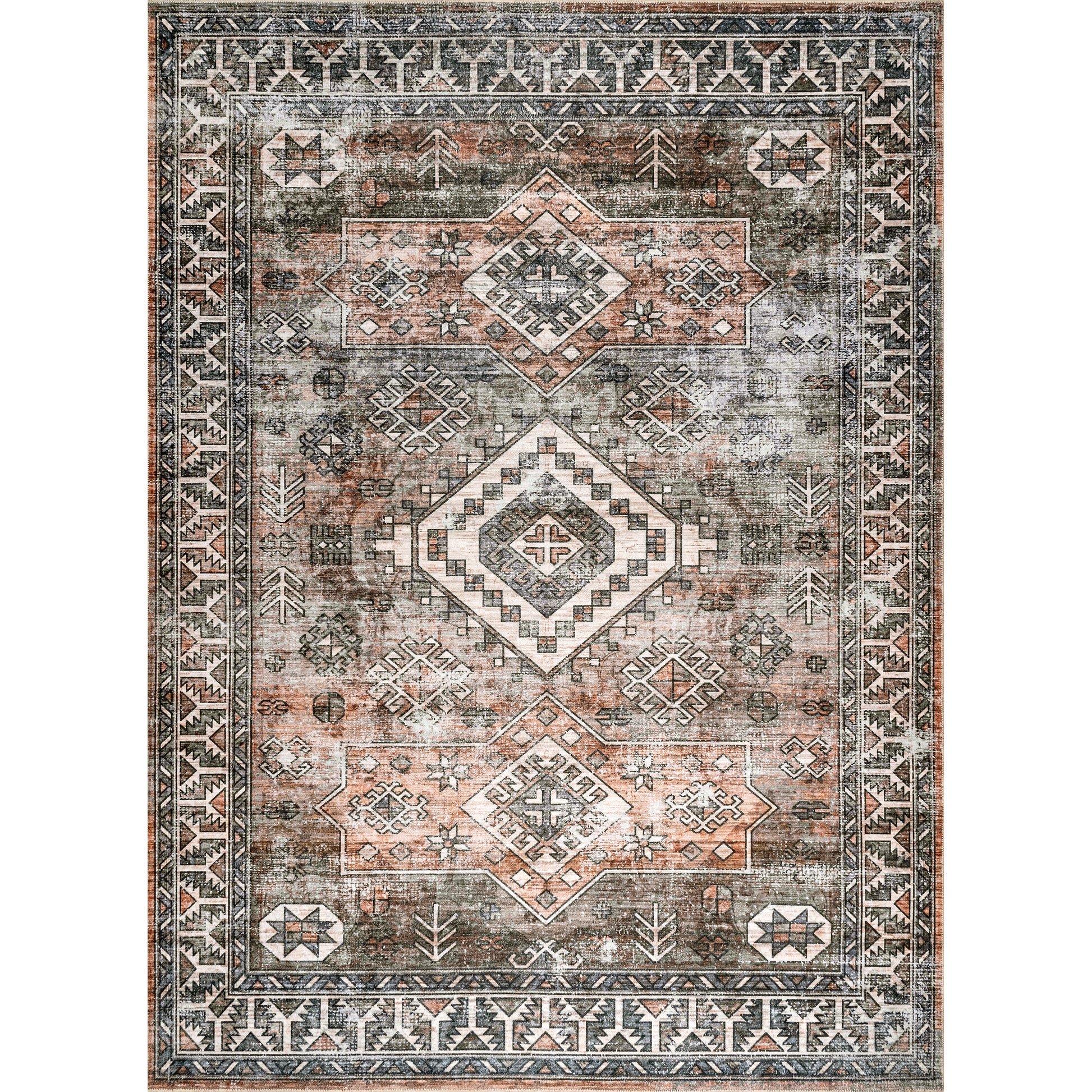 AreaRugs.com Wavaj Nwa1046B Rust Area Rug