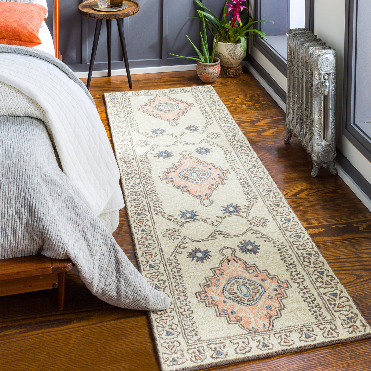 Surya Urfa Urf-2302 Peach, Camel, Cream, Light Gray Rugs.