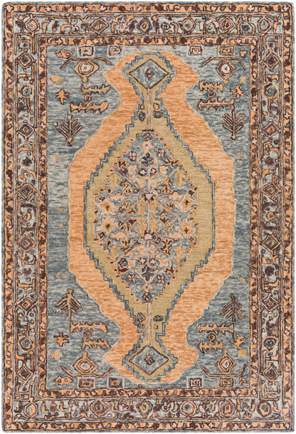 Surya Urfa Urf-2303 Camel, Peach, Aqua, Denim Area Rug