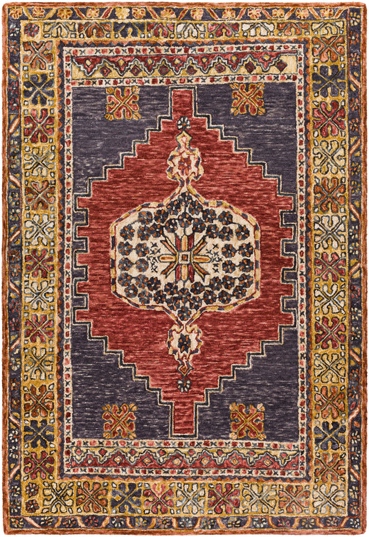 Surya Urfa Urf-2305 Garnet, Rose, Camel, Charcoal Area Rug