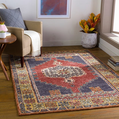 Surya Urfa Urf-2305 Garnet, Rose, Camel, Charcoal Area Rug