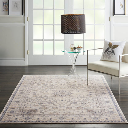 Nourison Silky Textures Sly08 Ivory / Grey Area Rug