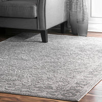 Nuloom Cadence Floral Nca1337B Gray Area Rug