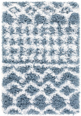 Surya Urban Shag Usg-2311 Denim, White Rug.