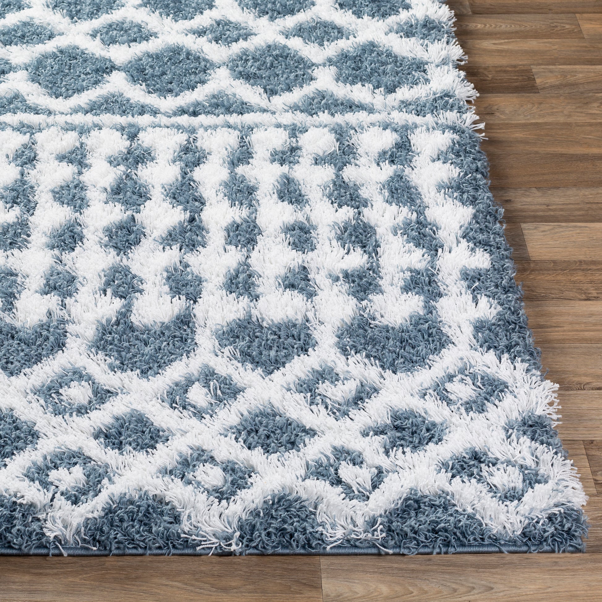 Surya Urban Shag Usg-2311 Denim, White Area Rug