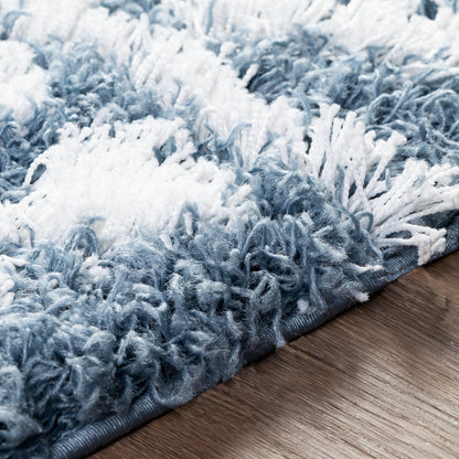 Surya Urban Shag Usg-2311 Denim, White Area Rug