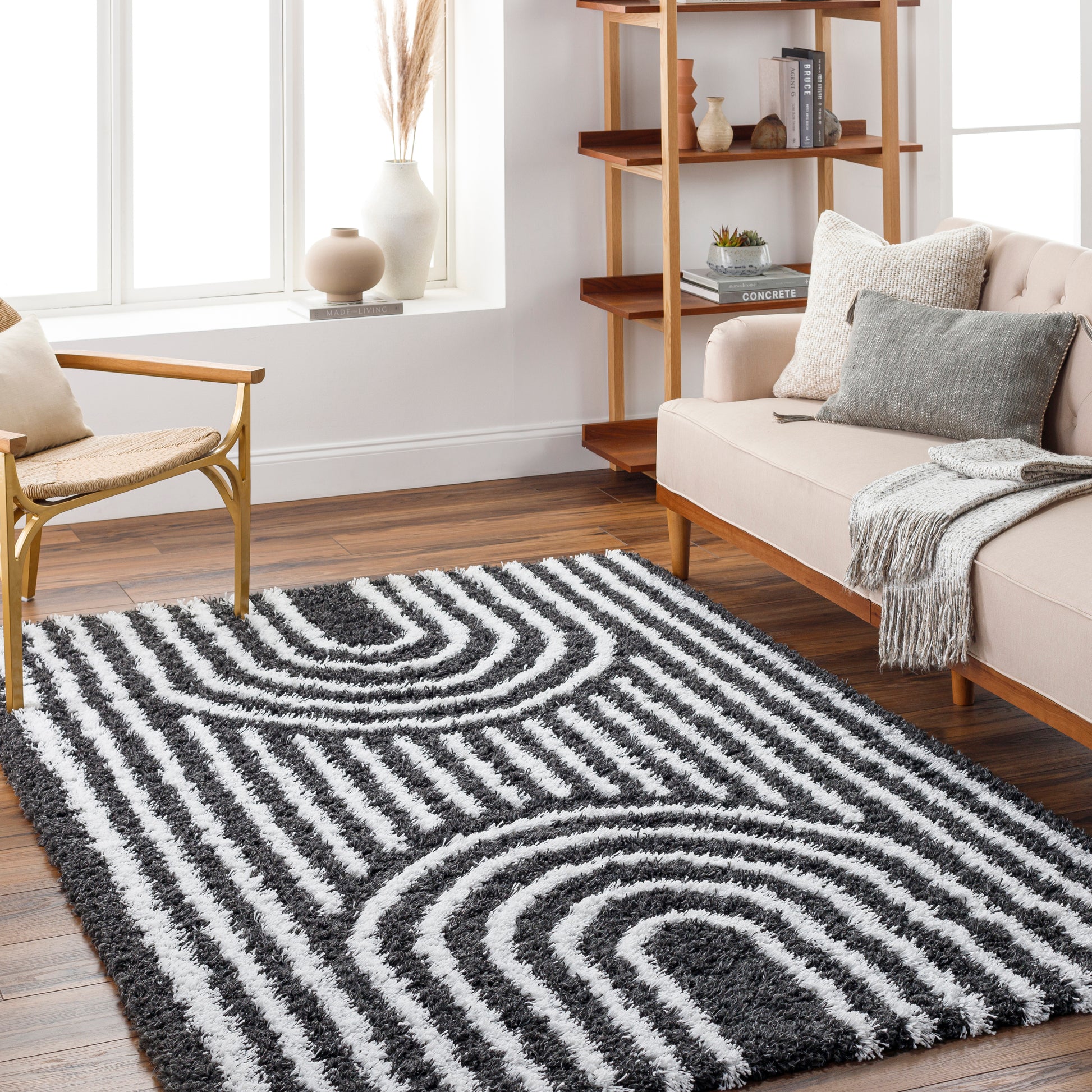 Surya Urban Shag Usg-2318 Black Area Rug