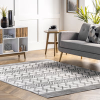 Nuloom Jenna Banded Nje2420A Light Gray Area Rug