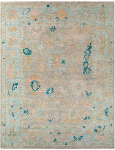 Surya Ushak Usk-2301 Pale Pink, Teal, Beige, Pale Blue Rugs.