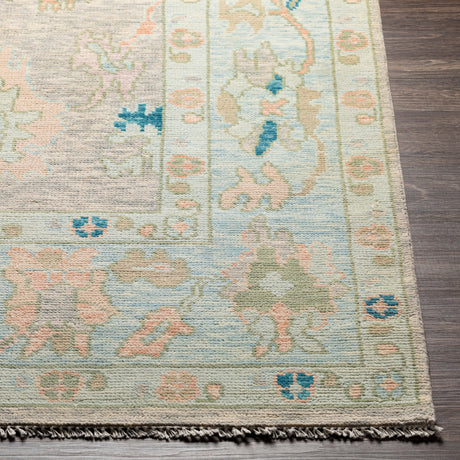 Surya Ushak Usk-2301 Pale Pink, Teal, Beige, Pale Blue Rugs.