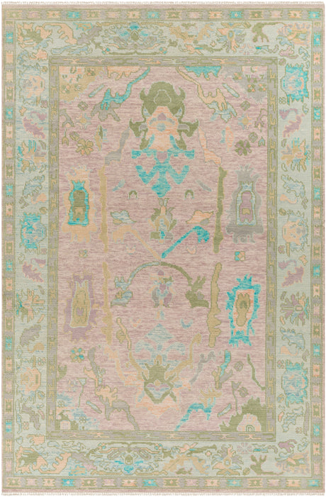 Surya Ushak Usk-2302 Aqua, Blush, Lilac, Sage Rugs.