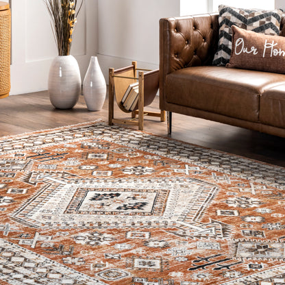 Nuloom Vanesa Distressedcbordered Nva1534A Rust Area Rug