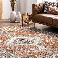 Nuloom Vanesa Distressedcbordered Nva1534A Rust Area Rug