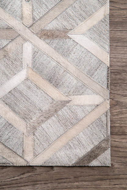 Nuloom Cowhide Chanda Nco3557A Gray Area Rug