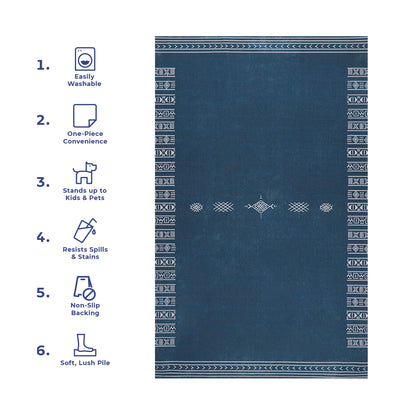 AreaRugs.com Wavaj Nwa1191B Navy Area Rug