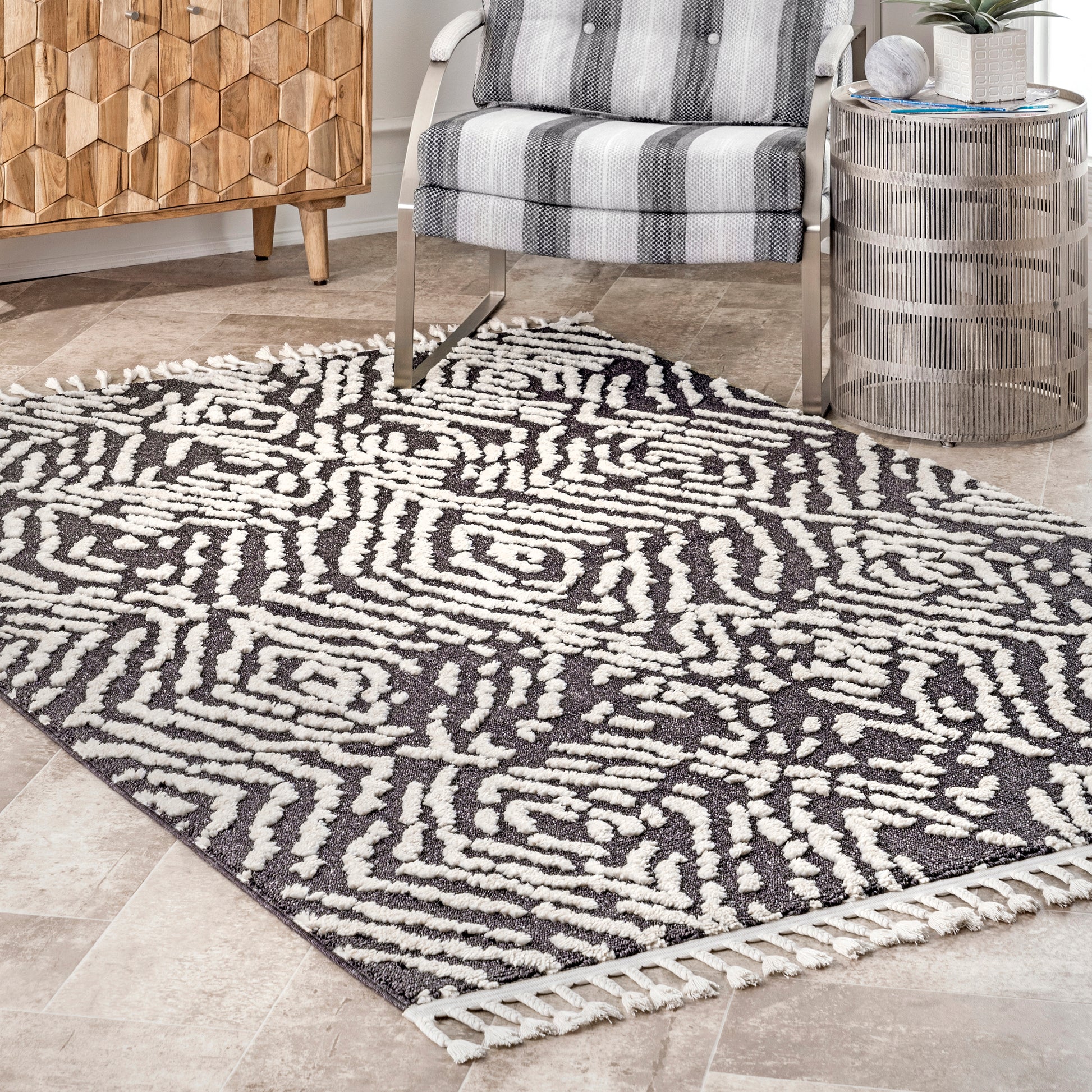 Nuloom Makayla Diamonds Nma2323A Gray Area Rug