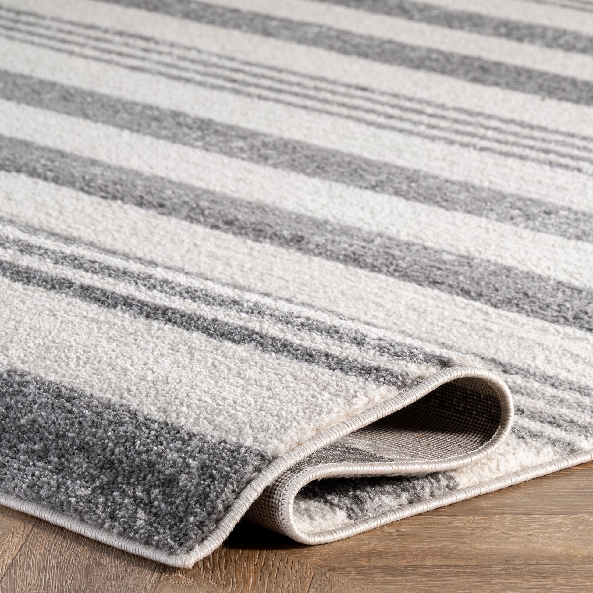 Nuloom Striped Kelsi Nst3221A Gray Area Rug