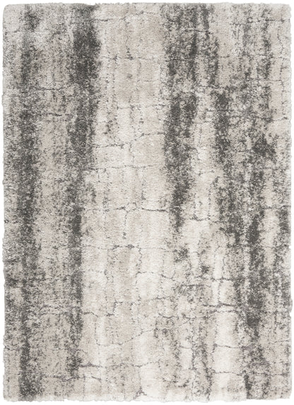 Nourison Dreamy Shag Drs01 Ivory/Charcoal Area Rug