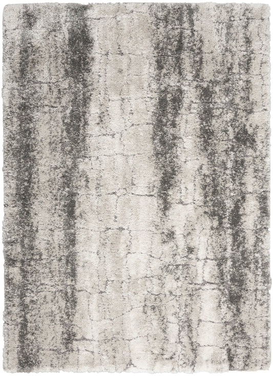 Nourison Dreamy Shag Drs01 Ivory/Charcoal Area Rug