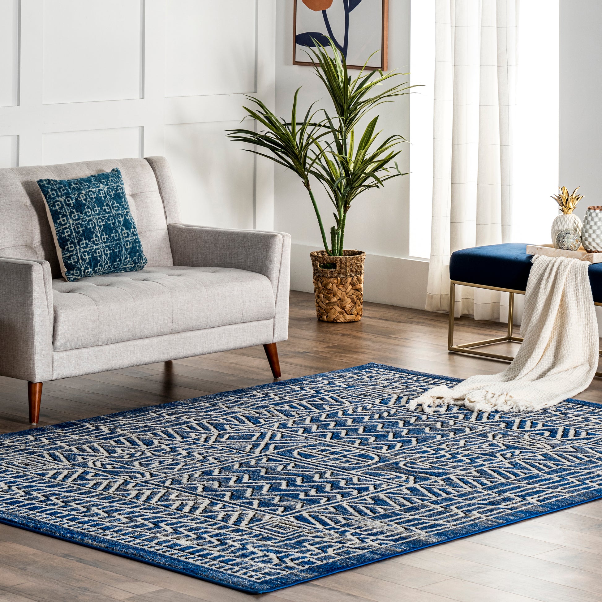 Nuloom Joannie Patterned Njo3117B Blue Area Rug