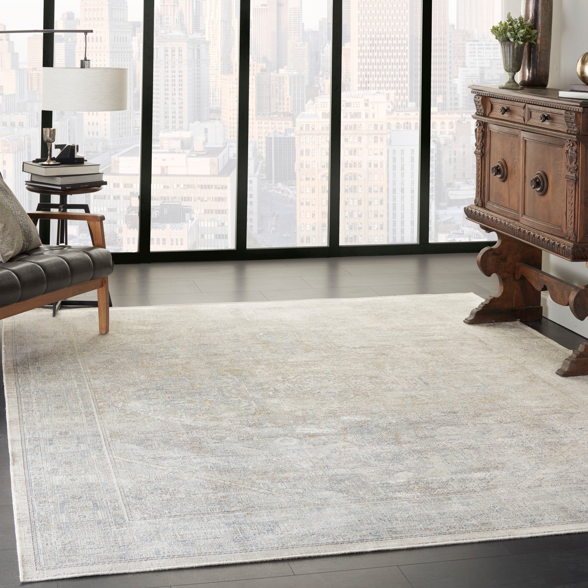 Nourison Starry Nights Stn02 Cream Grey Area Rug