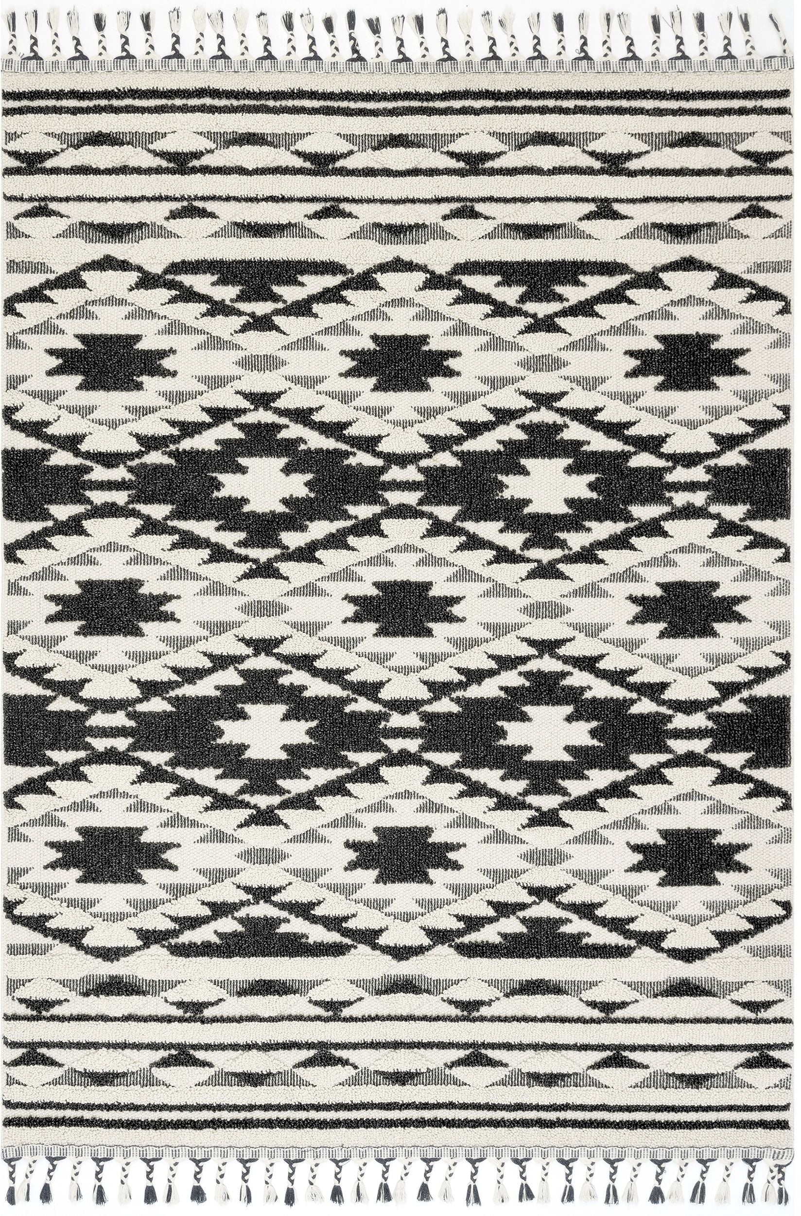 Nuloom Ember Carved Aztec Bands Nem1858A Gray Area Rug