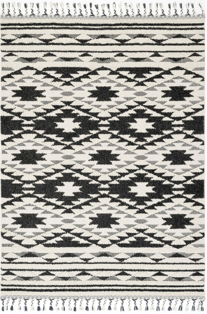 Nuloom Ember Carved Aztec Bands Nem1858A Gray Area Rug