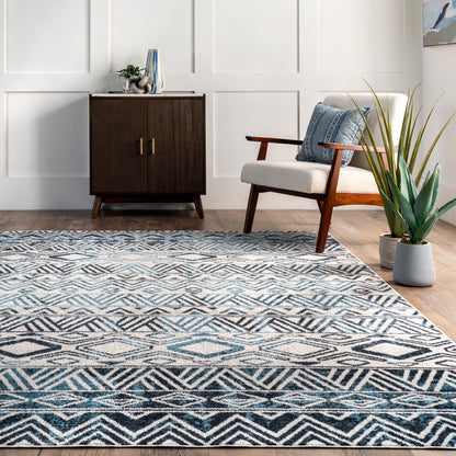 AreaRugs.com Wavaj Nwa1274A Blue Area Rug