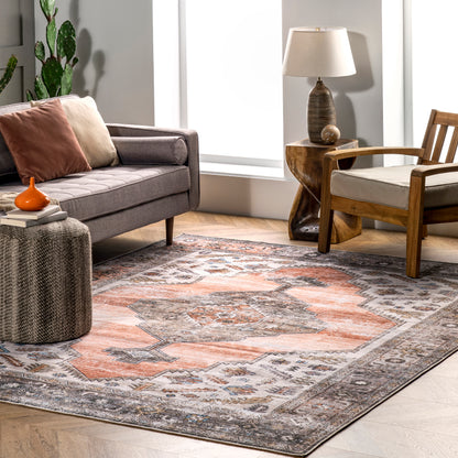 AreaRugs.com Wavaj Nwa1042C Peach Area Rug