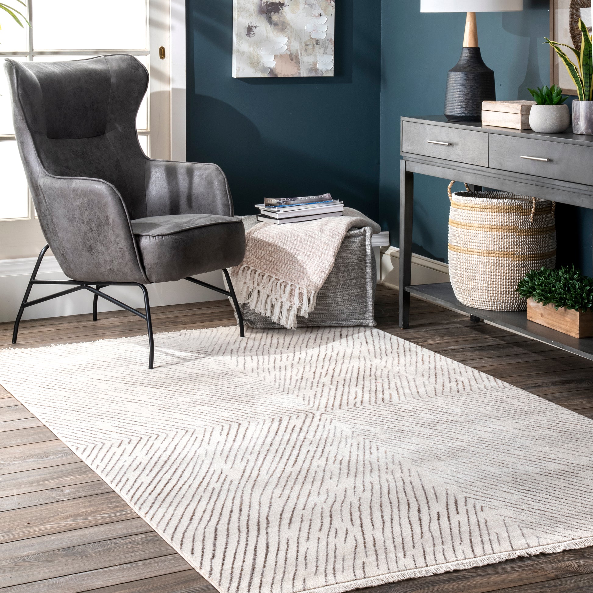 Nuloom Jazlyn Broken Chevrons Nja2134A Beige Area Rug