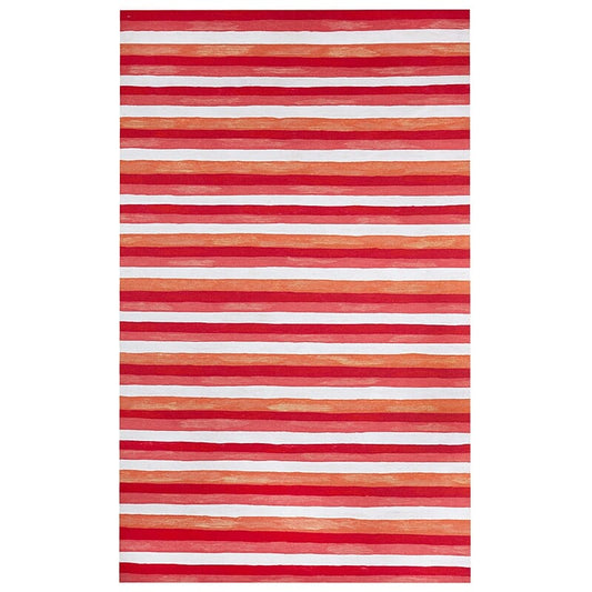 Liora Manne Visions Ii Painted Stripes 4313/24 Warm, Red, Orange Striped Area Rug