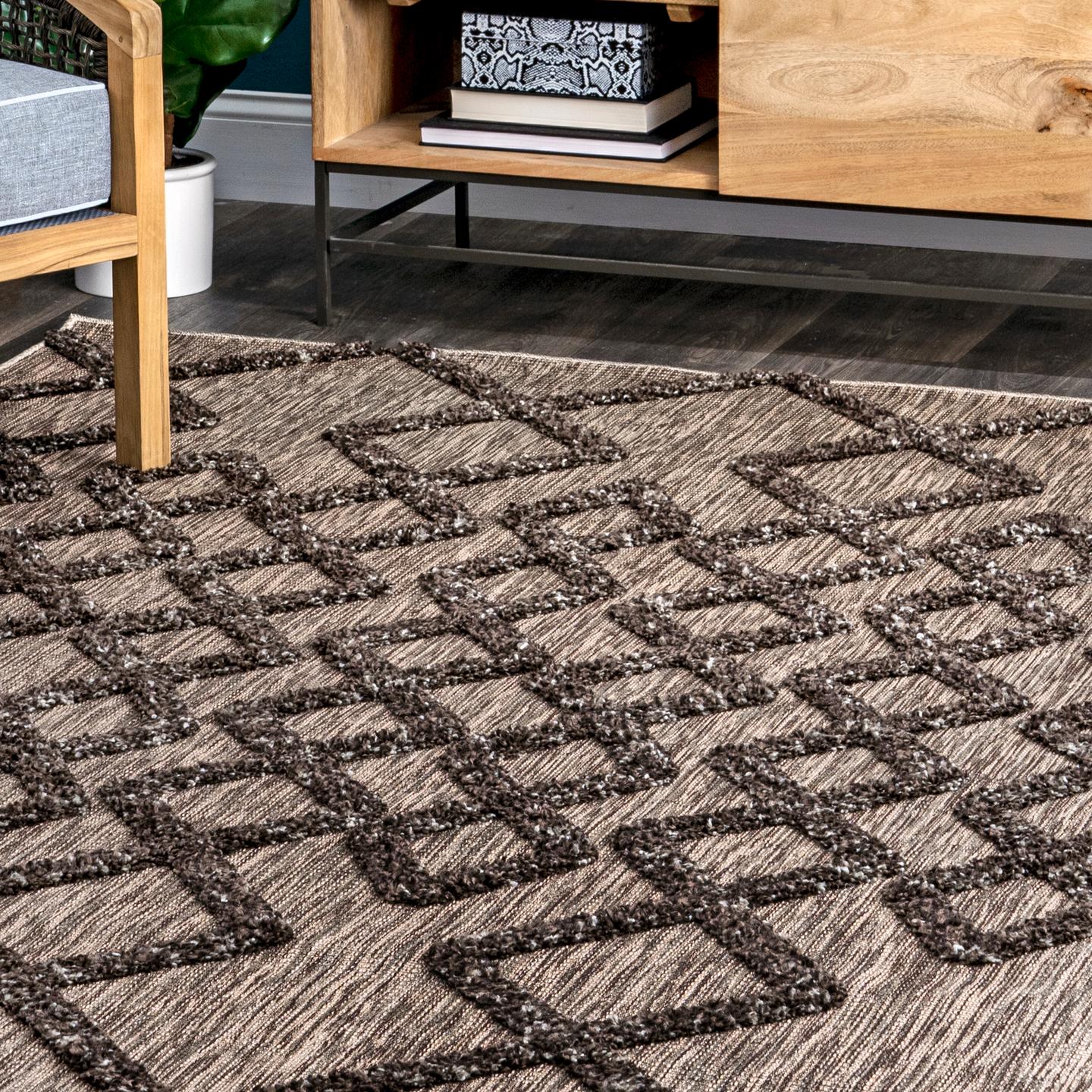 Nuloom Elianna Raised Pendant Nel1391A Brown Area Rug