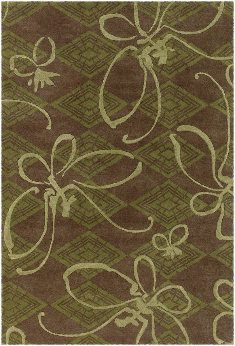 Chandra Venetian Ven6005 Brown / Green Area Rug