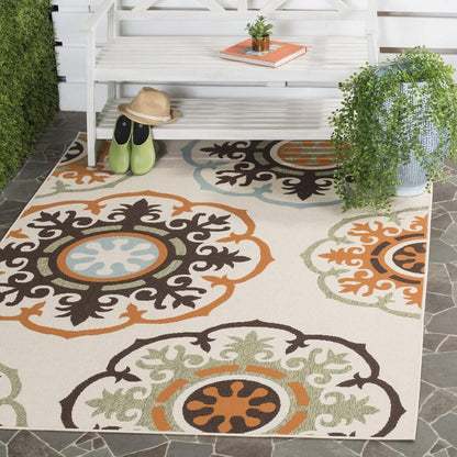 Safavieh Veranda Ver002-0715 Cream / Terracotta Geometric Area Rug