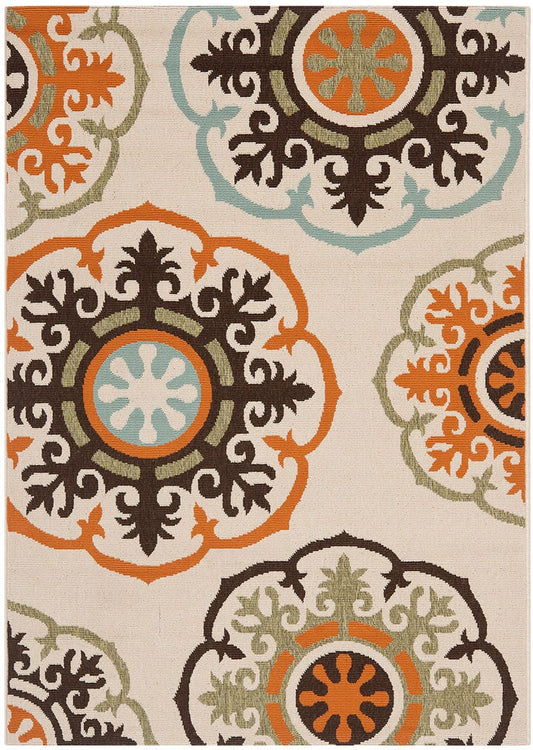 Safavieh Veranda Ver002-0715 Cream / Terracotta Geometric Area Rug