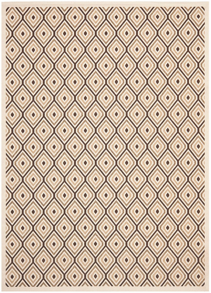 Safavieh Veranda Ver003-0212 Cream / Chocolate Geometric Area Rug