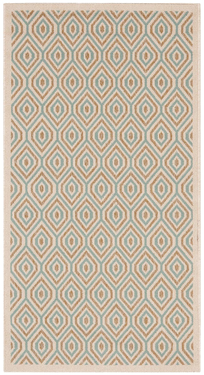 Safavieh Veranda Ver003-0213 Cream / Aqua Geometric Area Rug