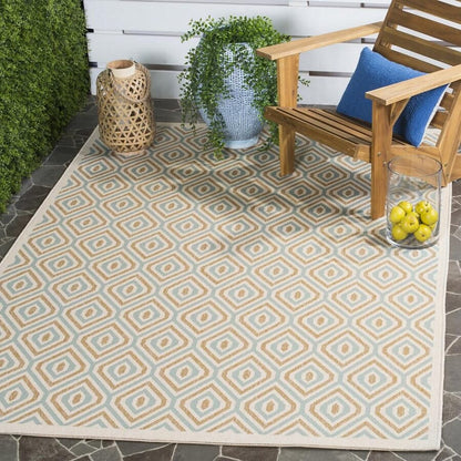 Safavieh Veranda Ver003-0213 Cream / Aqua Geometric Area Rug