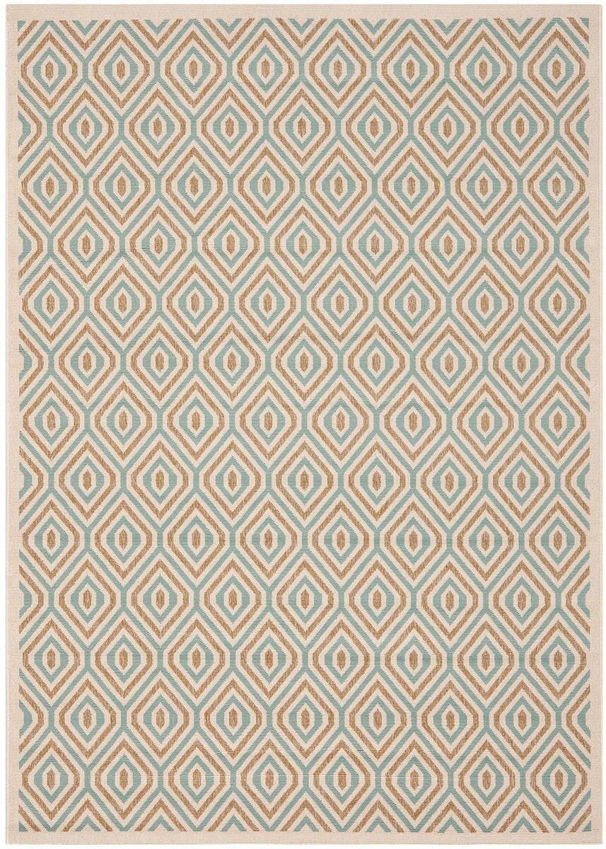 Safavieh Veranda Ver003-0213 Cream / Aqua Geometric Area Rug