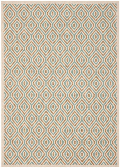 Safavieh Veranda Ver003-0213 Cream / Aqua Geometric Area Rug