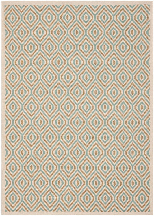 Safavieh Veranda Ver003-0213 Cream / Aqua Geometric Area Rug