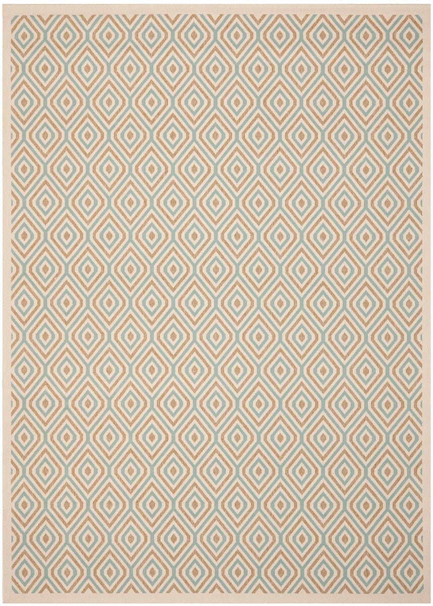 Safavieh Veranda Ver003-0213 Cream / Aqua Geometric Area Rug