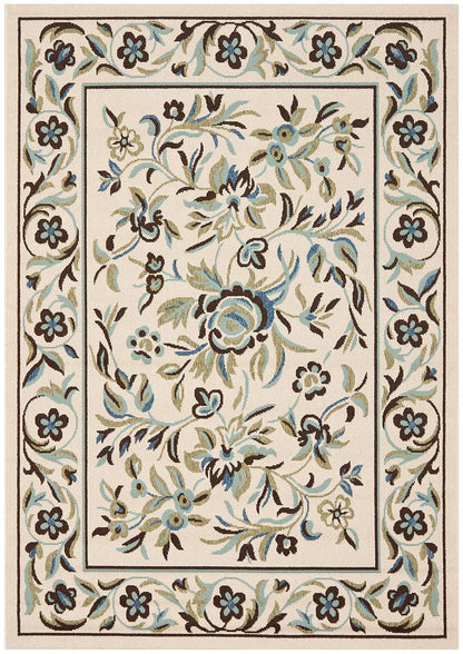 Safavieh Veranda Ver011-0614 Cream / Green Floral / Country Area Rug