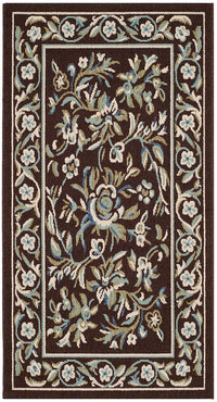 Safavieh Veranda Ver011-0623 Chocolate / Aqua Floral / Country Area Rug