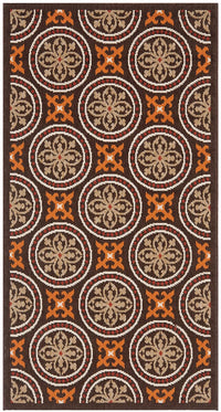 Safavieh Veranda Ver030-0325 Chocolate / Terracotta Damask Area Rug