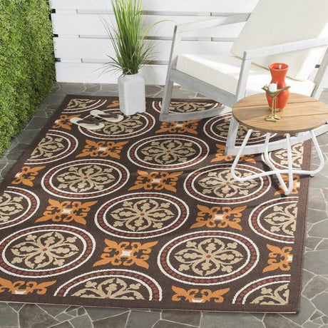 Safavieh Veranda Ver030-0325 Chocolate / Terracotta Rugs.