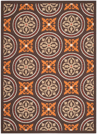 Safavieh Veranda Ver030-0325 Chocolate / Terracotta Damask Area Rug