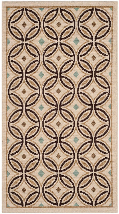 Safavieh Veranda Ver047-0212 Cream / Chocolate Geometric Area Rug