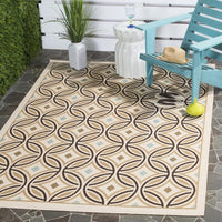 Safavieh Veranda Ver047-0212 Cream / Chocolate Geometric Area Rug